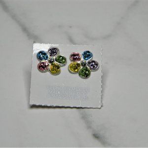 Silver(925) Colorful flower earring